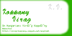 koppany virag business card